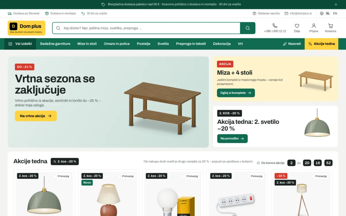 Tema Dom – domača stran trgovine na računalniku