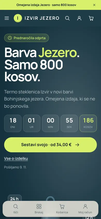Tema Lansiranje – domača stran trgovine na telefonu