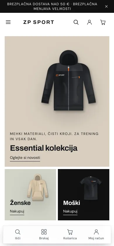 Tema Moda – domača stran trgovine na telefonu