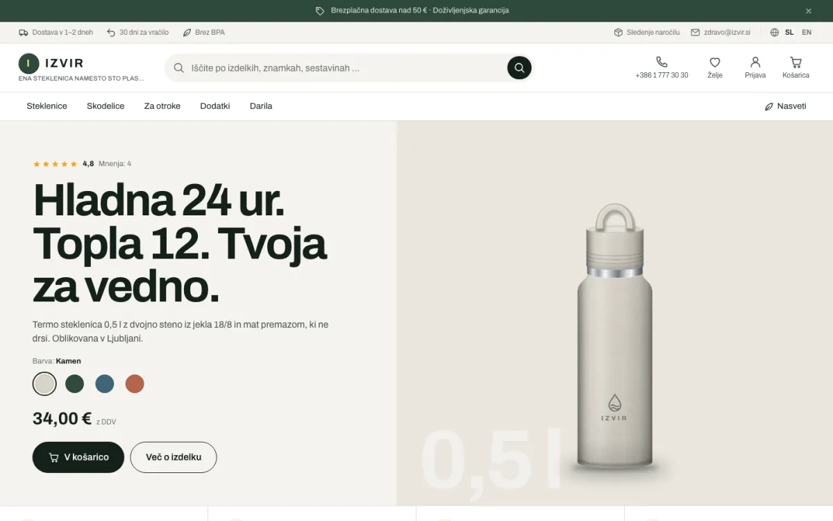 Tema Studio – domača stran trgovine na računalniku