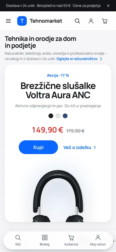 Tema Tehno – domača stran trgovine na telefonu